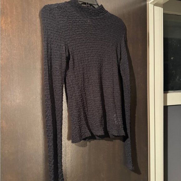 Frame Denim Black Textured Top - Picture 1 of 3